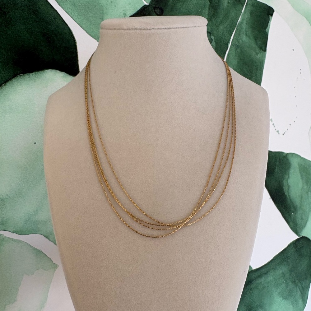 ✨ Gold-Tone Layered Chain Necklace | PVD Coated Stainless Steel | Adjustable ✨ - Picture 4 of 4